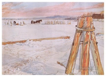 カール・ラーソン Painting - 氷の収穫 1905年 カール・ラーソン